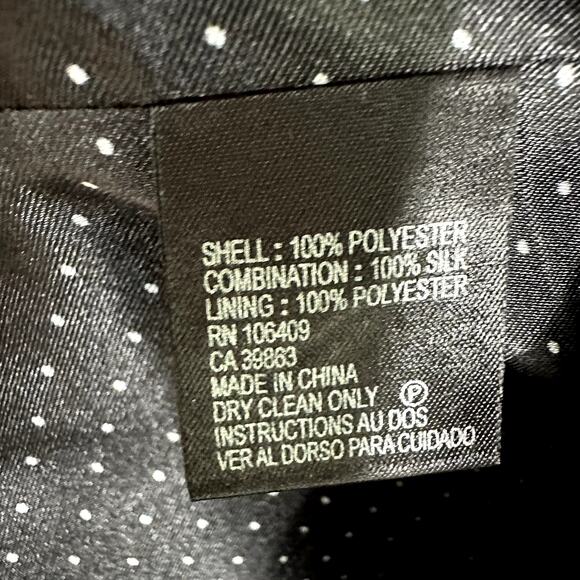 Tahari Arthur Levine Black Suit Jacket / Blazer 100% Silk Ruffle Detail Size 14 - Picture 15 of 16